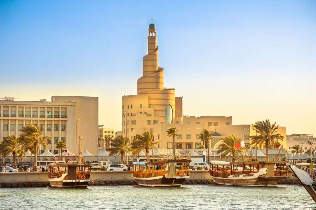 Dhow Harbor and Doha mosque