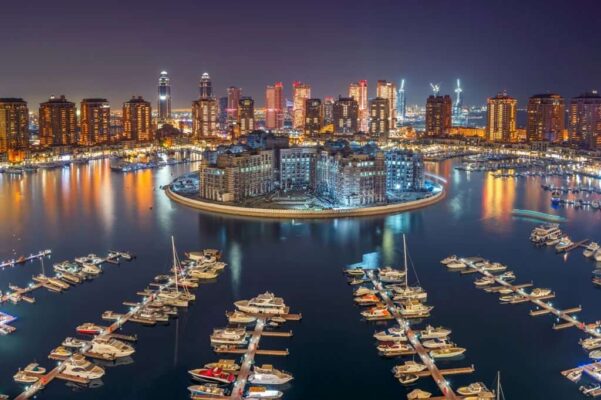 View Of The Marina And Residential Buildings, The Pearl, Qatar