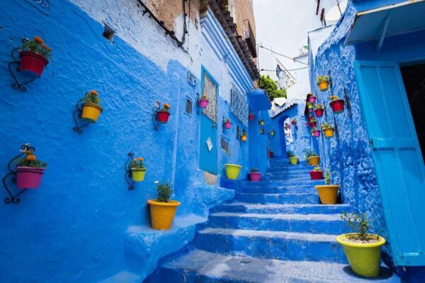 Alleyway in Chefchaouen, Morocoo