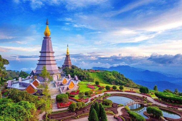 Landmark Pagoda in doi Inthanon National Park at Chiang Mai