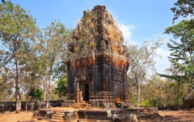 Ancient khmer temple Prasat Neang Khmao part of group Koh Ker temples, Cambodia