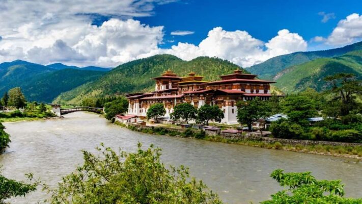 Punakha Dzong, old monastery and Landmark of Bhutan
