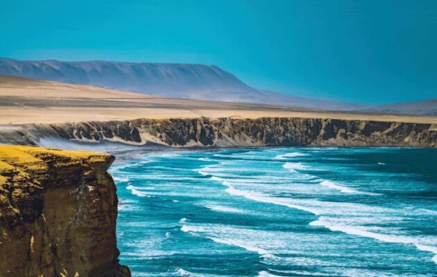 Colorful desert of the Paracas National Reserve in south west Peru, South America.