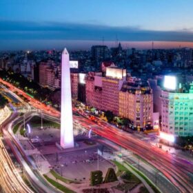 Aerial view of Buenos Aires city with Obelisk