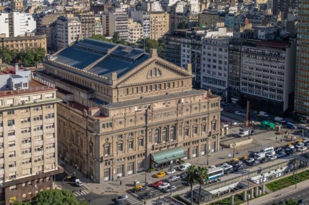 Aerial view of Teatro Colon, Buenos Aires, Argentina