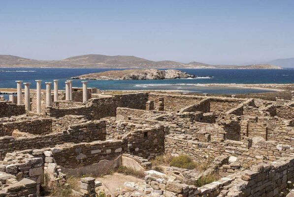 Archaeological site on the island of Delos, Greece