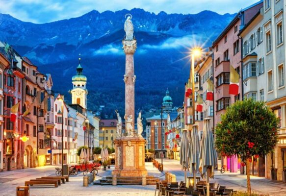 Innsbruck Old town in Alps mountains, Tyrol, Austria
