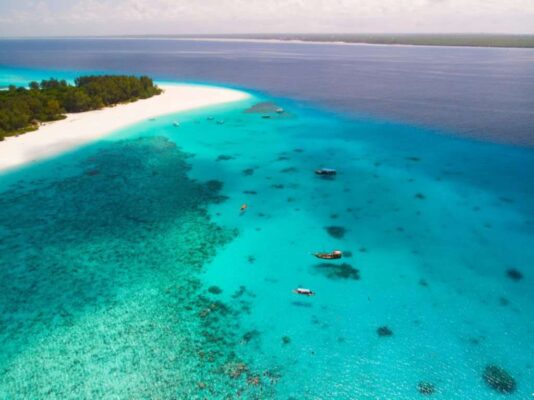 The Mnemba atoll on the east coast of Zanzibar