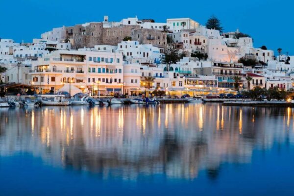 The Greek Island of Naxos at Dusk, Cyclades, Greece