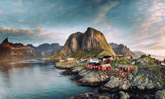 Norwegian fishing village at the Lofoten Islands