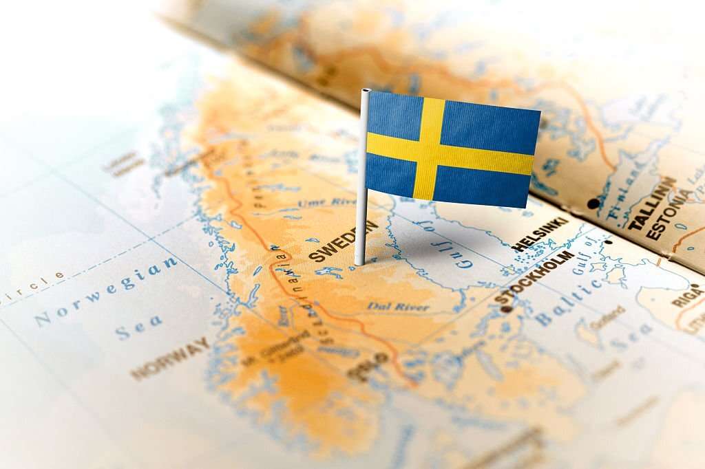 Sweden pinned on the map