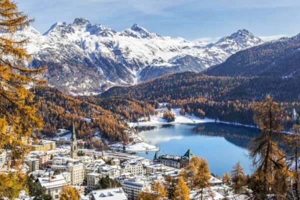 View of St. Moritz, the famouse resort region for winter sprot.