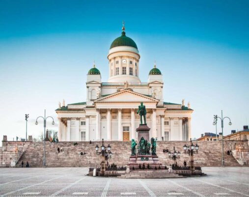 Famous Helsinki Cathedral in evening light
