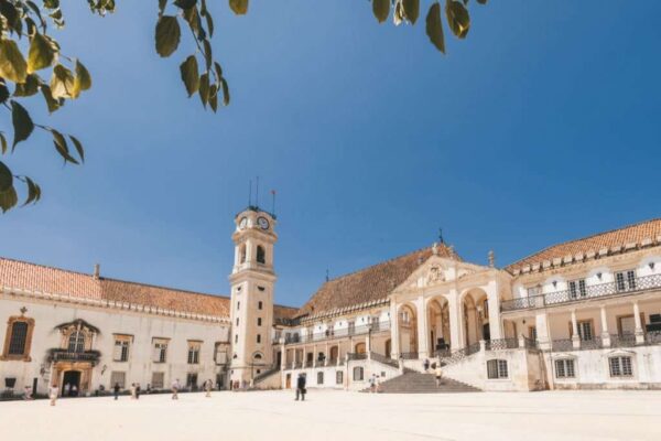 Main square of historic university of Coimbra