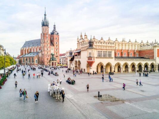 Market square in heart of Krakow old town