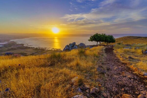 Sunrise view of the Sea of Galilee