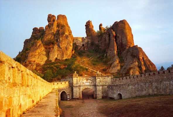 Belogradchik fortress at sunset