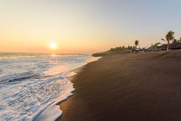 Sunset at Beach with Black Sand in Monterrico