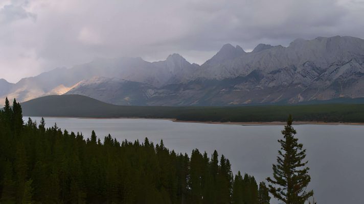 View of Lower Kananaskis Lake from above Interlakes Campground